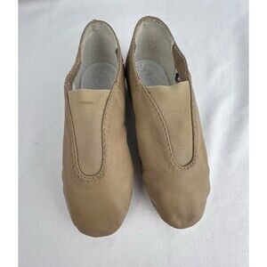 BLOCH Kids Super Jazz Shoes Toddler 8.5 Leather Upper Slip On Tan Beige Dance